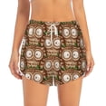 thumbnail image 2 of KLL Beautiful Owl Pattern Shorts Women,Athletic Shorts High Waisted Running Shorts Pocket Sporty Short Gym Elastic Workout Shorts-Large, 2 of 7