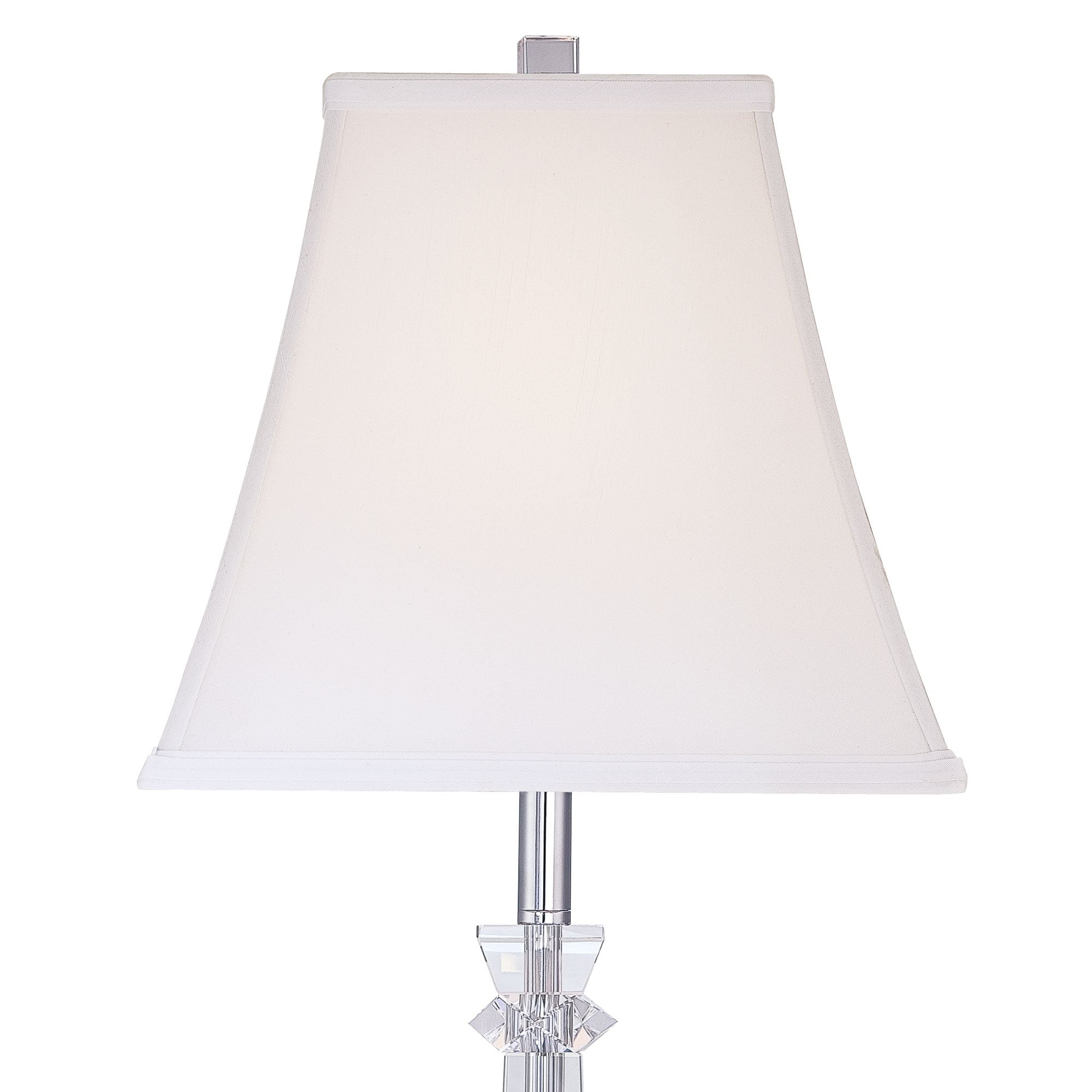 Vienna Full Spectrum Traditional Table Lamp 25" High Crystal Glass Column White Square Bell Shade for Living Room Family Bedroom Bedside