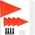 thumbnail image 1 of 12 PCS High Visibility Safety Flags, Safety Flag with Heavy Duty Fiberglass Flag Pole and Bracket, Bicycle Cycling Safety Flag, Triangular Warning Flag for Bikes Trucks Trailers, 1 of 5