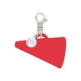 thumbnail image 2 of Delight Jewelry Acrylic 1.25" Red Megaphone - Silvertone Clip on Charm with Clear Crystal Drop, 2 of 4