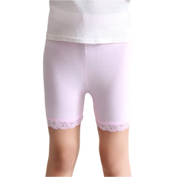 HAJWOH Girls Summer Slip Shorts for Under Dresses, Pettipant Slip, Anti-Static Undershorts with Lace Trim