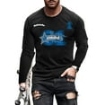 thumbnail image 1 of UKAP T-Shirt Homme Col Rond Tops Manches Longues en Vrac Pull de Chute 04 S, 1 of 2