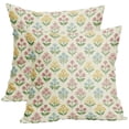thumbnail image 2 of Linen Pillow Covers 18x18 Inches - Multicolor Pastel Floral Block Print Throw Pillow Cover for Spring Couch Decor (1 Pc), 2 of 4