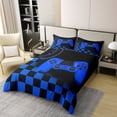 thumbnail image 3 of Gaming Bedding Set King Size Game Comforter Cover Teens Soft Blue Modern Buttons Video Game Duvet Cover Gamer Room Decorative 3 Piece Quilt Cover with 2 Pillow Shams (No Comforter), 3 of 7