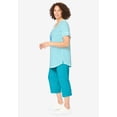 thumbnail image 3 of Woman Within Plus Size Two-Piece V-Neck Tunic & Capri Set, 3 of 6