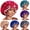 Wine, variant on Shower Caps for Women Reusable Waterproof Satin Sleep Cap Double-Sided Silky Bonnet for Curly Natural Hair Night Sleeping Head Cover with Elastic Band Red