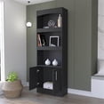 thumbnail image 4 of FM FURNITURE Durango Bookcase Double Door Cabinet Engineered Wood Black, 4 of 7