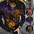 thumbnail image 4 of Men Print Button Down Muscle Fitness Shirts Baroque Long Sleeve Party T Dress Up, 4 of 11