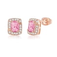 thumbnail image 1 of Fiudx Pendientes de Circonita Multicolor, Rectángulo de Platino Cristalino, Diseño Ligero, Cierre Elegante, Caja de Regalo Incluida, Joyería para Mujer, Regalo de San Valentín., 1 of 6