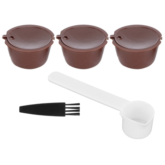 Kit de filtro de taza de café recargable reutilizable para cápsulas de café apto para máquina DOLCE GUSTO (café 3 cápsulas 1 cuchara 1 cepillo)