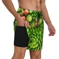 thumbnail image 3 of Picia Cactus And Succulents pattern Mens Swim Trunks with Compression Liner Stretch Beach Shorts Quick Dry with Zipper Pockets No-Chafing Board Shorts-XX-Large, 3 of 9