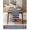 thumbnail image 6 of Table Runner Dresser Scarf 13 x 70 Inch Nautical Anchor Coastal Navy Blue Stripe Table Runners Non-Slip Heat Kitchen Dining Table Decor for Indoor Outdoor Home Party Decoration, 6 of 7