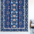 Boho Navy Blue Floral Window Privacy Film Rainbow Static Cling Stain ...