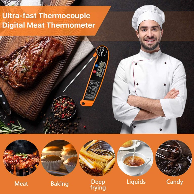 Aqwzh Meat Thermometer, Instant Read Thermometer, Meat Thermometer, Fo