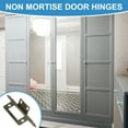 thumbnail image 6 of Uxcell Non-Mortise Door Hinges Heavy Duty Steel Flush Cabinet Hinges Copper, 6 of 7