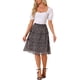 thumbnail image 2 of Faldas florales para mujeres Inspire Chic, falda de gasa de verano con cintura elástica fruncida, estilo A-line, longitud por debajo de la rodilla, falda con volantes, color negro, 2 of 5