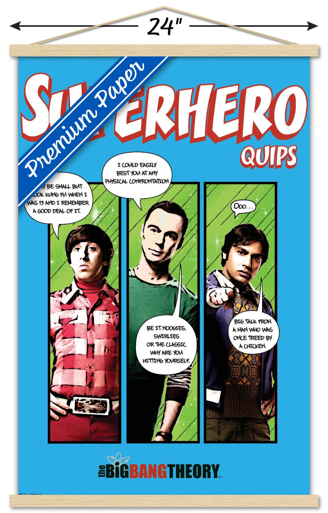 The Big Bang Theory - Quips Wall Poster with Wooden Magnetic Frame, 22.375" x 34"
