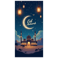 thumbnail image 6 of LUUFILx Eid Mubarak Banner Moon Stars Hanging Lanterns Mosque Festive Backdrop Decoration Celebrations Muslim Event Printing Party Supplies Photography Props, 6 of 8