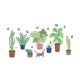 thumbnail image 5 of Pegatina de pared con diseño floral azul para decoración del hogar, ideal para restaurante. Plantas en macetas, 5 of 7