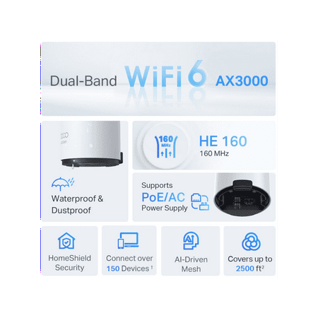 TP-Link - Deco X50 Outdoor AX3000 Dual-Band Mesh Wi-Fi- 6 Router - White