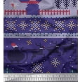 thumbnail image 1 of Soimoi Silk Fabric Cross Stitch Christmas Print Fabric by Yard 42 Inch Wide, 1 of 1
