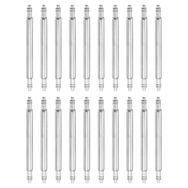 20 piezas Pasadores de resorte para reloj de 21mm de ancho y 1.8mm de grosor, pasadores de doble brida de acero inoxidable para reemplazo de correas de reloj