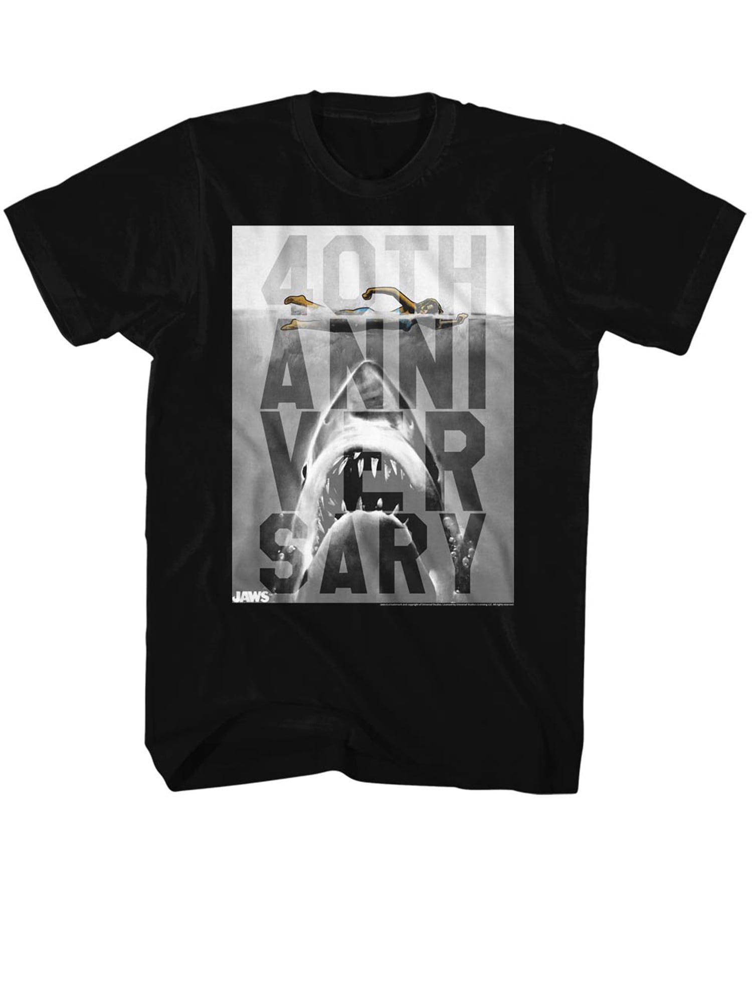 JAWS 40th Anniversary Movie Tee Shirt Black, 4XL
