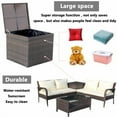 thumbnail image 3 of Segmart Outdoor Patio Conversation Set, Segmart 4PCS Outdoor Patio Rattan Sofa Set with Side Storage Box, Poolside Furniture Set for 4, Wicker Coffee Table, Beige and Brown, 3 of 8