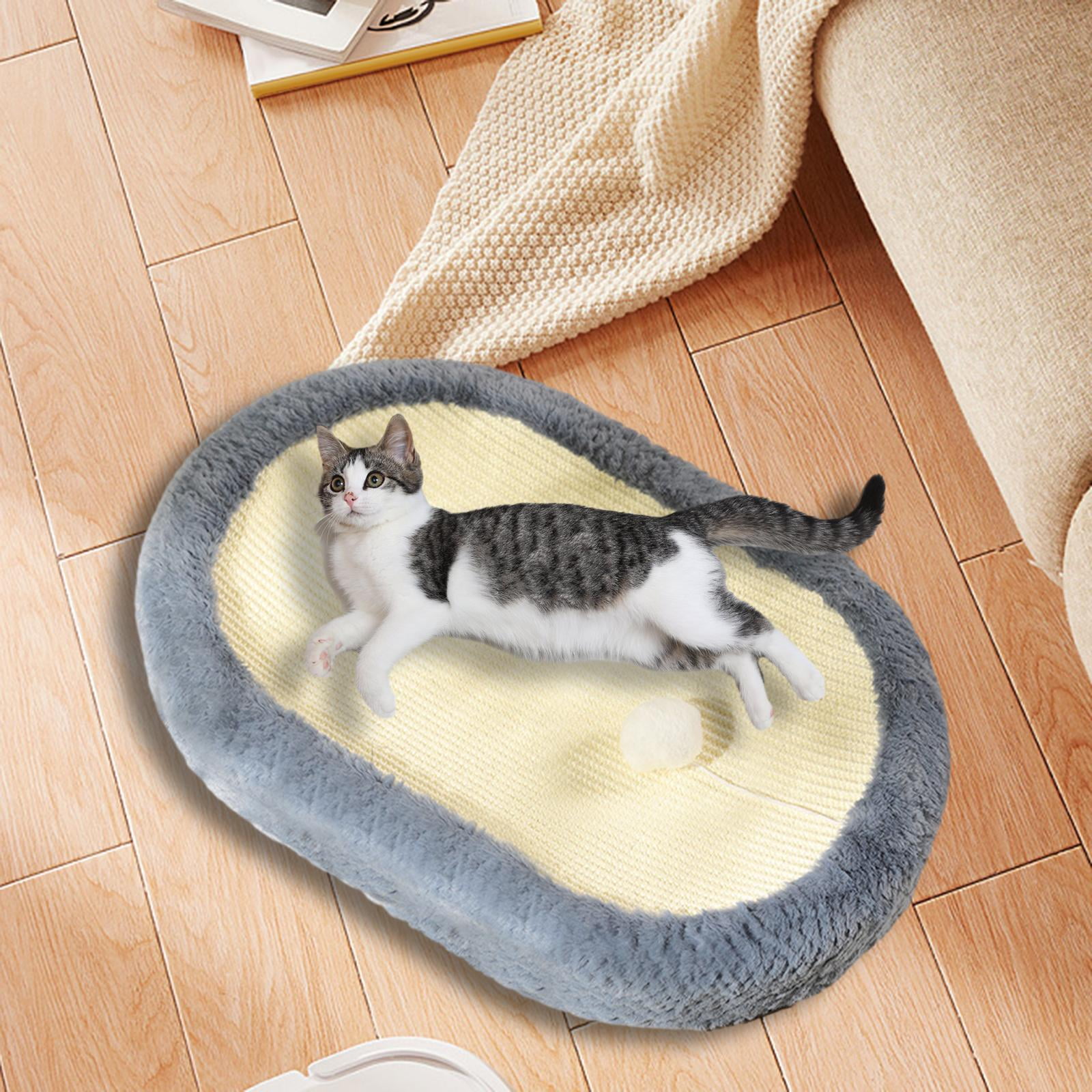 Cat Scratcher Bed Portable Sleeping Nest Sofa Grinding Claws Cat Scratch Pad Blue