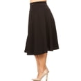 thumbnail image 3 of Women's Plus Size A-Line Casual Flared Elastic Band Solid Midi Skirt, 3 of 5