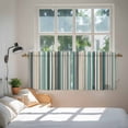 thumbnail image 3 of Teal Blue Striped Tier Curtains 36 Inch Length, Farmhouse Stripes Modern Abstract Cafe Short Curtains for Bathroom Over Sink, Small Kitchen Curtain Light Filtering Tiered Drapes 2 Panels 27.5"Wx36"L, 3 of 8