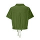 thumbnail image 5 of Vestidos Casuales Para Mujer, Blusas De Mujer De Moda Blusa corta de lino con solapa y botones sueltos para mujer, ropa de trabajo de verano, 5 of 6