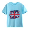 thumbnail image 4 of AUNVITO Kids British Flag Print Casual Loose Fit Round Neck Short Sleeve T-Shirt Comfortable Top, 4 of 4