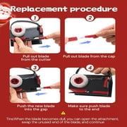Wiher Wrapping Paper Cutter & Tape Dispenser, Gift Wrap Cutter Tool Dual Use Sliding Design with 4 Tapes & 2 Replacement Blades for Holiday & Birthday Gift Wrapping Paper Roll, 2 Pack(Black Red)