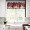 thumbnail image 3 of Christmas Snowman Kitchen Curtains and Valances Set, Squirrel Cat Xmas Tree Ball Plaid Winter Rod Pocket Window Valance Window Curtain Panels for Living Room Bedroom Laundry, 27.5x24in, 3 Pieces, 3 of 7