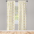 thumbnail image 2 of Ambesonne Frogs Curtains, Repeating Animals Pattern, Pair of 28"x84", Orange and White, 2 of 4