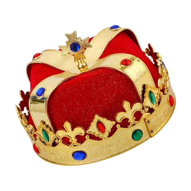 Royal King Crown Hat Theme Party Performance Props Fancy Prop King Prince Crown for Prom Holiday Red