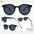 thumbnail image 2 of Retro Hipster Fashion Horn Rim Round Circle Len Plastic Sunglasses Shiny Black - Black, 2 of 8