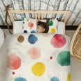 thumbnail image 3 of Colorful Polka Dot Pattern Duvet Cover and Pillowcase Set for Single Bedding, Bedroom Accessories for Kids Teens, 3 of 5