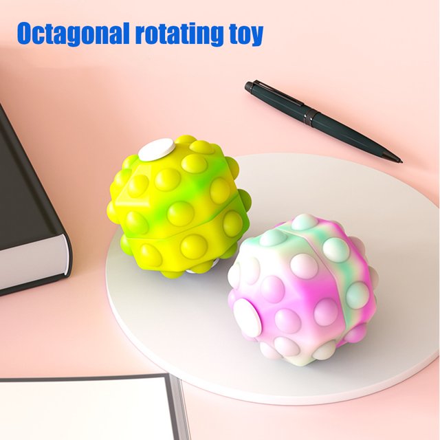 Bola de ventilación de silicona, juguete para aliviar el estrés con burbujas de empuje octágono 3D, juguete giratorio con burbujas de empuje meticulosamente diseñado