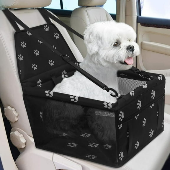 Asunby Dog Car Seat Foldable Booster Seat Waterproof Breathable Oxford Travel Bag for Small to Medium Dogs, Puppies, and Pets