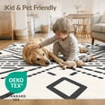 thumbnail image 4 of ODIKA 4'x6' Black White Geometric Diamond Washable Area Rug Bohemian Southwestern Aztec Inspired Dotted Line for Dorm Room, Small Living Stain Resistant Low Profile, Easy Care, 4 of 7