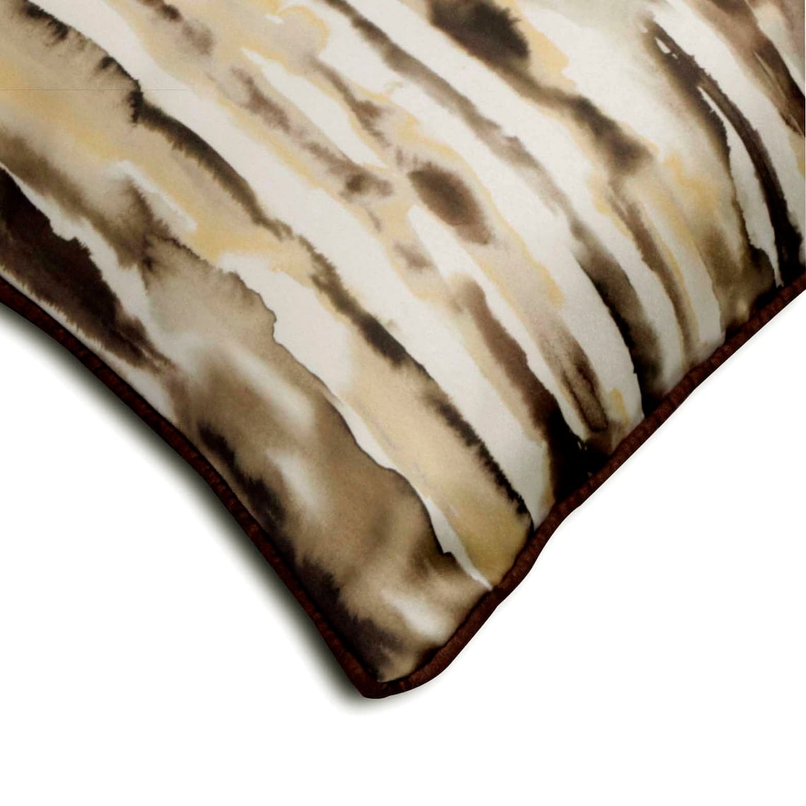 The HomeCentric Cushion Cover For Sofa, Decorative Brown 14"x14" (35x35 cm) Throw Pillow CoverFor Sofa, Satin Abstract Painted PillowcaseWith Zipper, Abstract Pattern Modern Style - Into The Woods