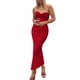 thumbnail image 2 of Vestido PRETTYGARDEN Ajustado Strapless con Nudo Rojo M, 2 of 8
