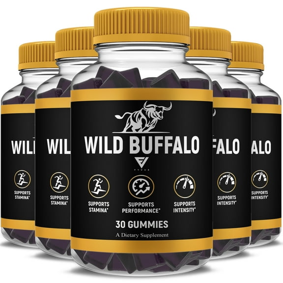 (5 Pack) Wild Buffalo Max Performance Gummies, WildBuffalo Advanced Daily Male Support Supplement (5 Month Supply)