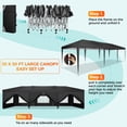 thumbnail image 5 of HOTEEL Carport 10'x30' Large Pop up Car Canopy with Handbag, Portable Garage Wedding Tent Big Tents Carports Shelter, Large Canopy tent for Outdoor Party Birthday, Black, 5 of 9