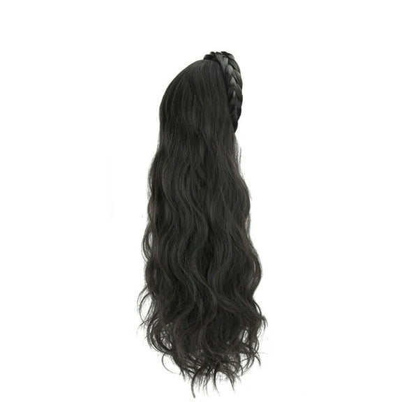 Wigs, Wigs for Women, 26inch Long Curls Hairpiece Headband Wig With Braid Hair Accessories Synthetic Cover Wig Natural Curls Natural Hairpiece Half Wig