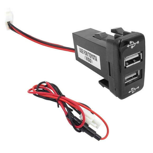 Car Charger Dual USB Quick Charging Adapter 12V 2.1A Wired Portable Phone Charger Socket Replacement for VIGO L 20x40mm