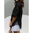 thumbnail image 4 of EMMIOL Women's Oversized Distressed Denim Shirt Long Sleeve Button Down Jean Jacket Fall Casual Outfits 2026, 4 of 7