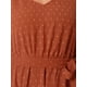 thumbnail image 5 of Vestido de puntos suizos de talla grande Agnes Orinda para mujeres, con cuello en V, mangas largas, cinturón atado, corte A, vestido midi fluido con bolsillos, 3X naranja, 5 of 6